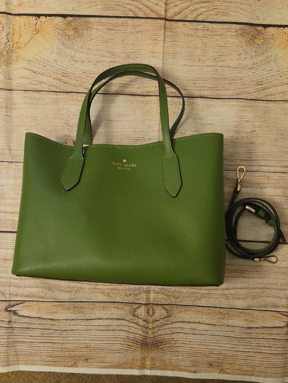 Kate Spade Apple Green Leather Tote Crossbody